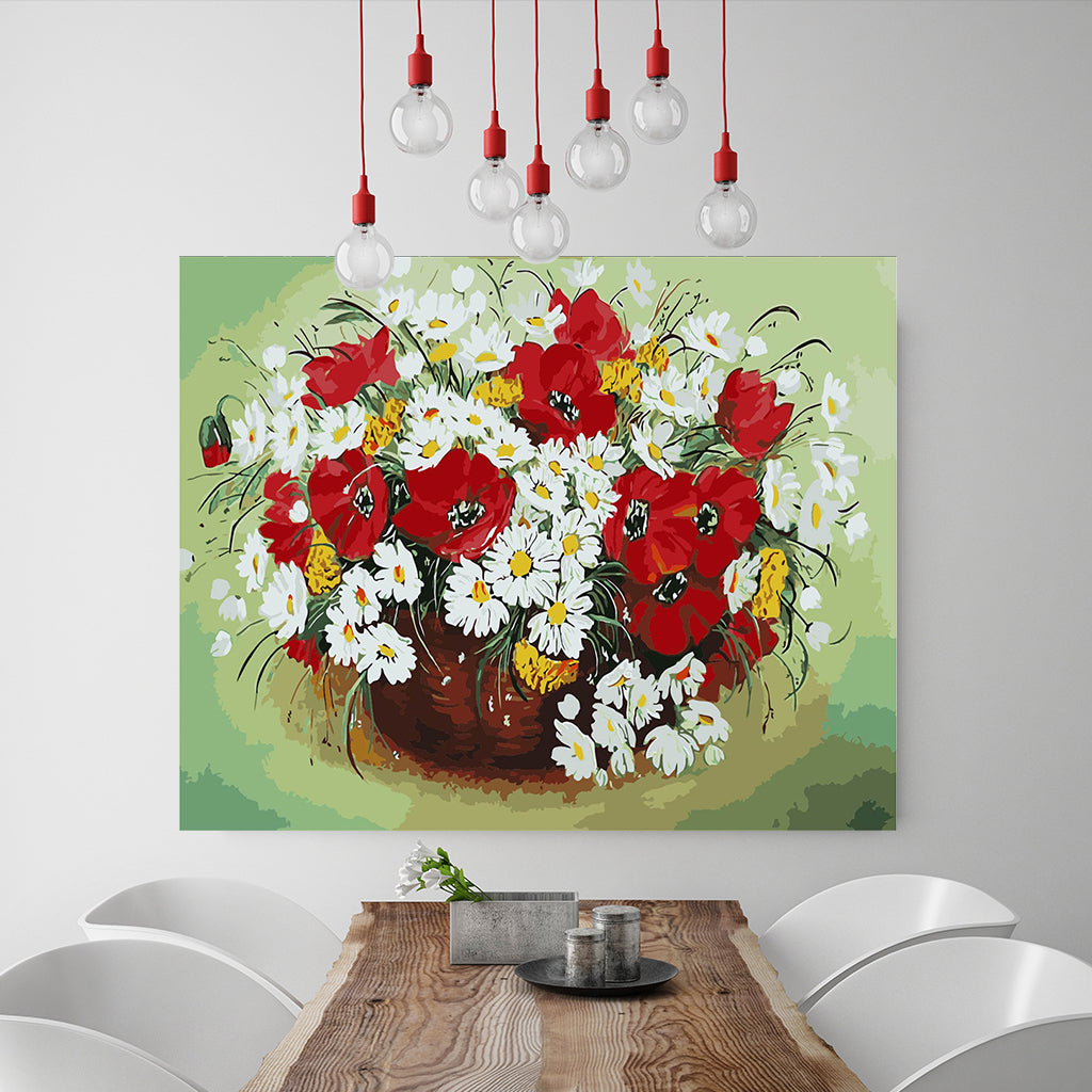 DIY Painting by number kit | White daisy flower