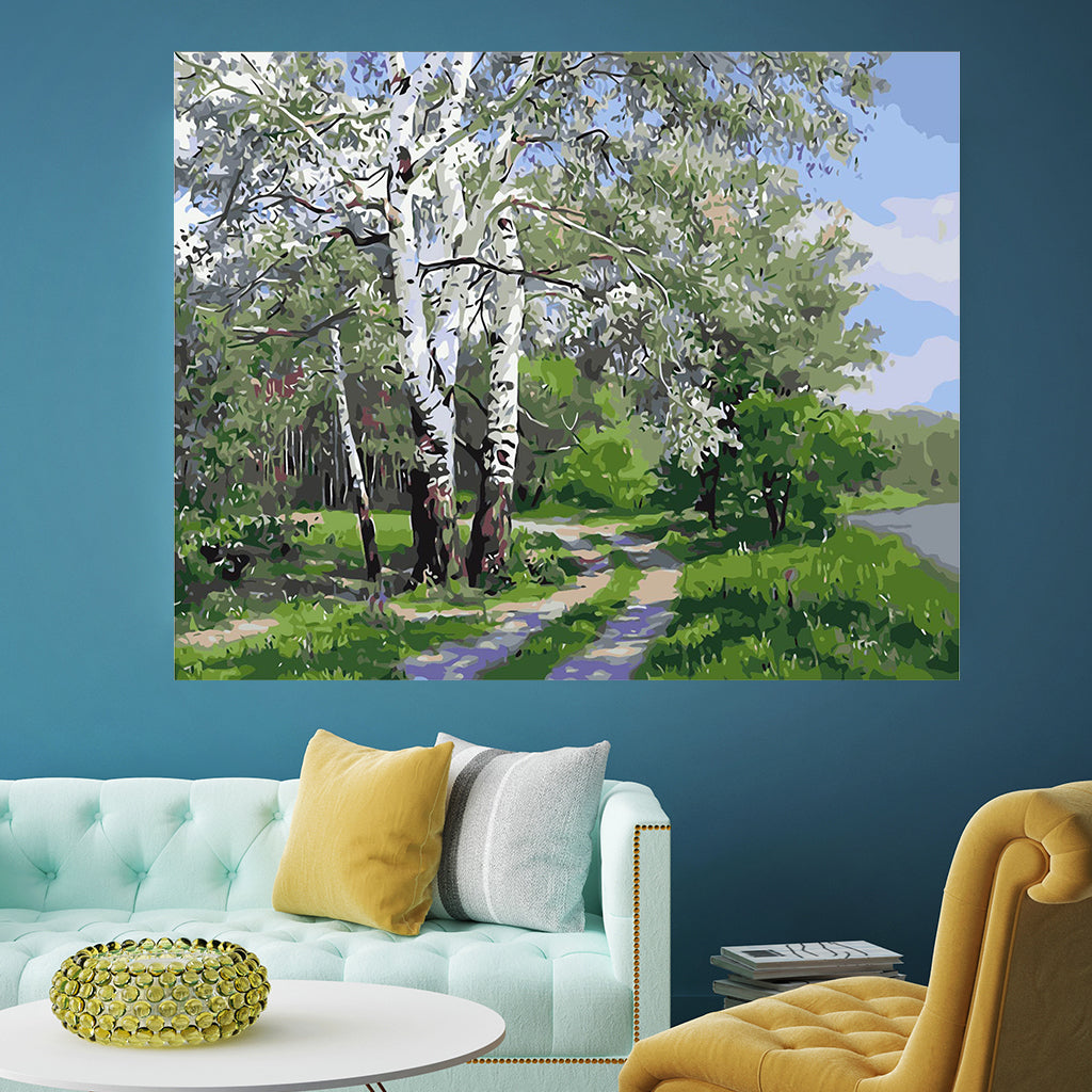 DIY Painting by number kit | White birch