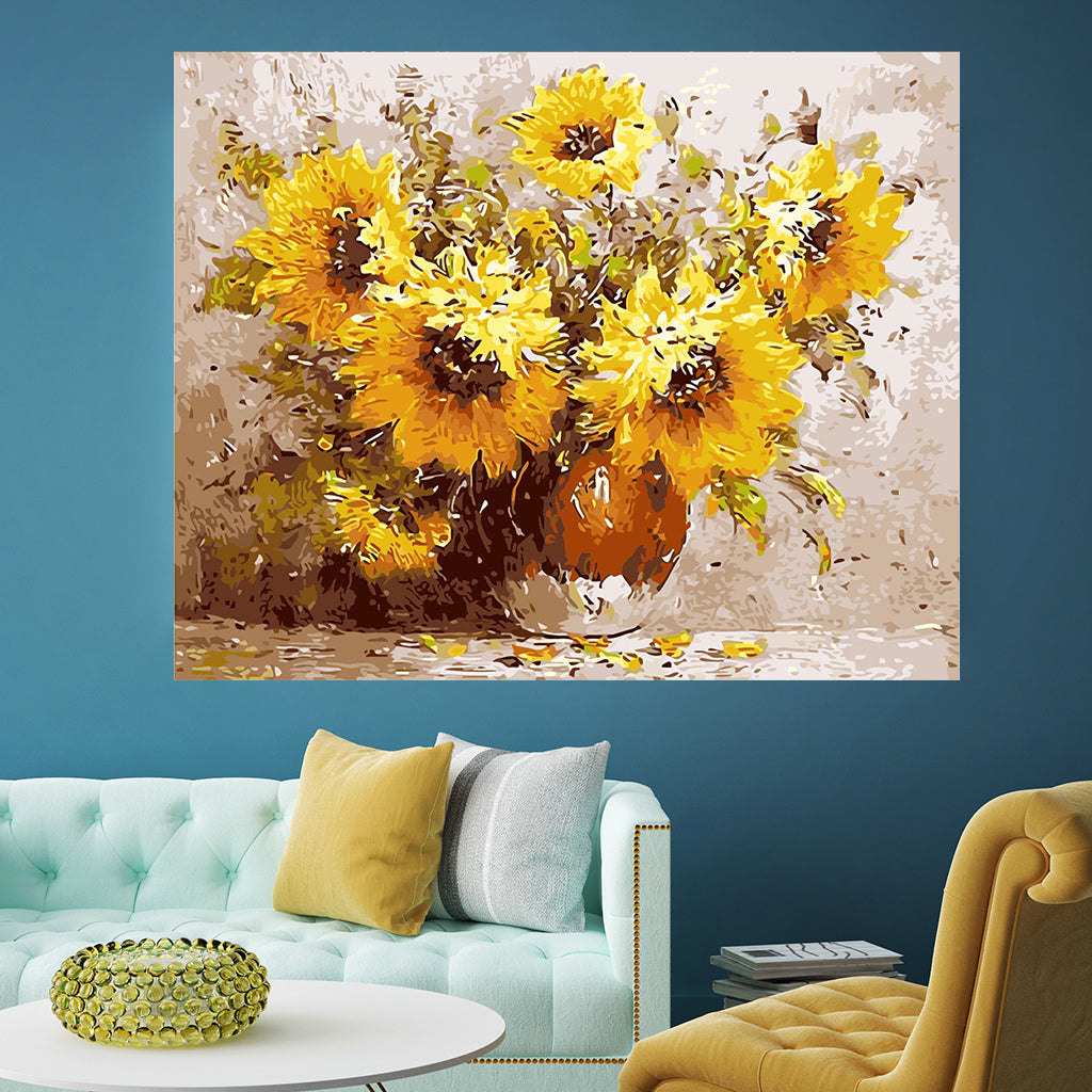 DIY Painting by number kit | Sunflower