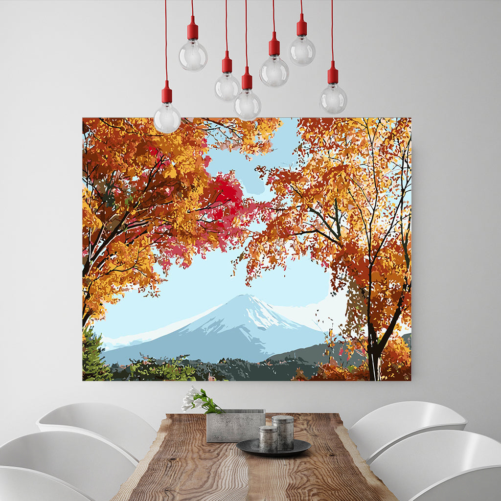 DIY Painting by number kit | Beautiful snow mountain