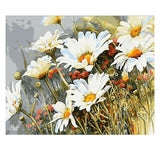 DIY Painting by number kit | White daisy flowers