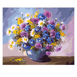 DIY Painting by number kit | Colorful flowers