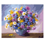DIY Painting by number kit | Colorful flowers