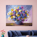 DIY Painting by number kit | Colorful flowers