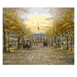 DIY Painting by number kit | European town