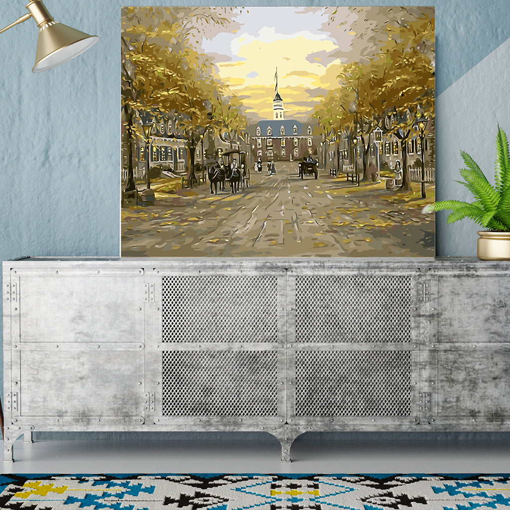 DIY Painting by number kit | European town