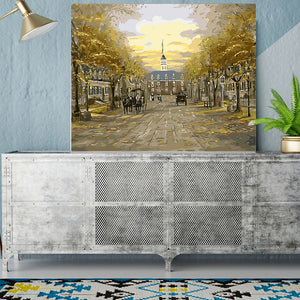 DIY Painting by number kit | European town