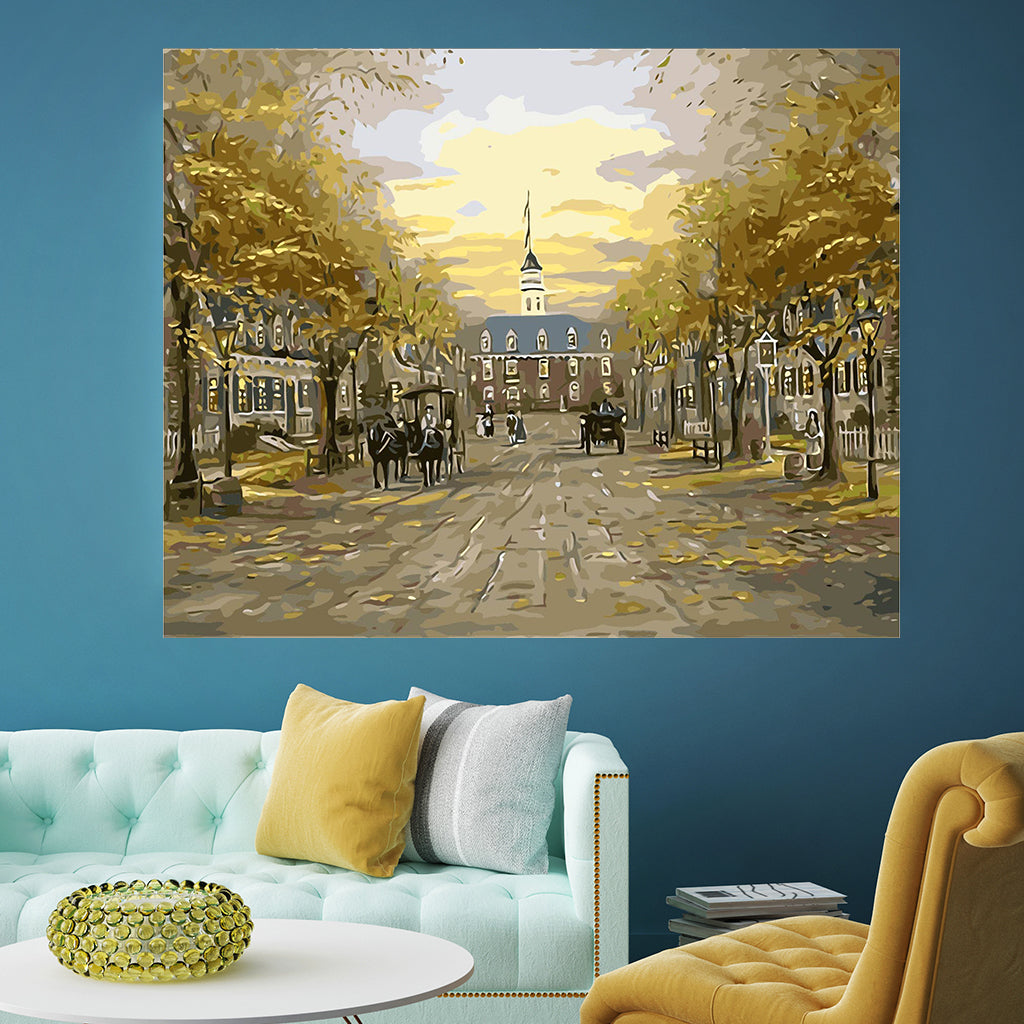 DIY Painting by number kit | European town