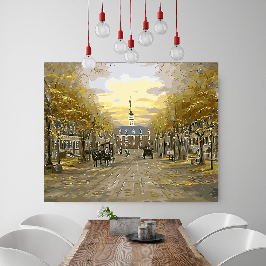 DIY Painting by number kit | European town