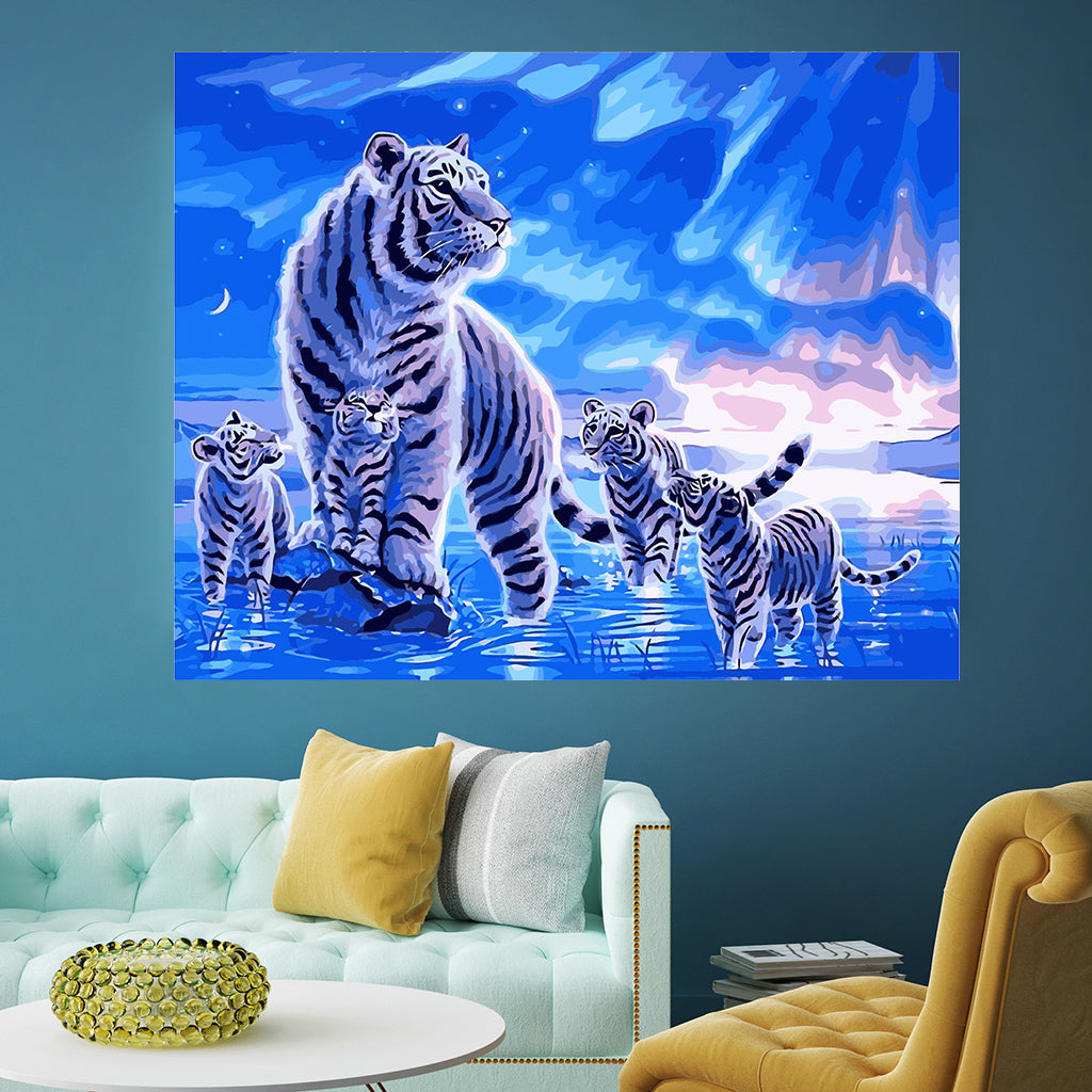 DIY Painting by number kit | Tiger Father and Son