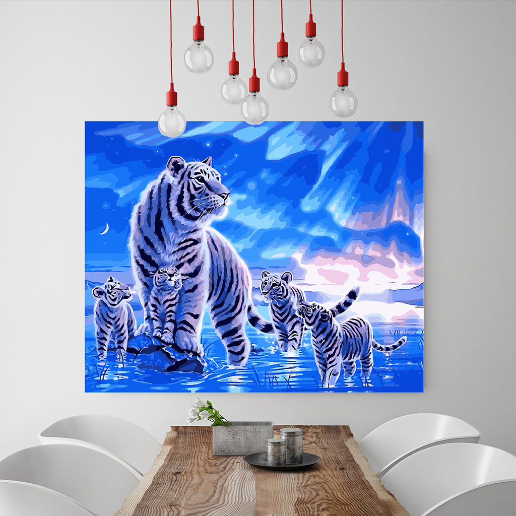 DIY Painting by number kit | Tiger Father and Son