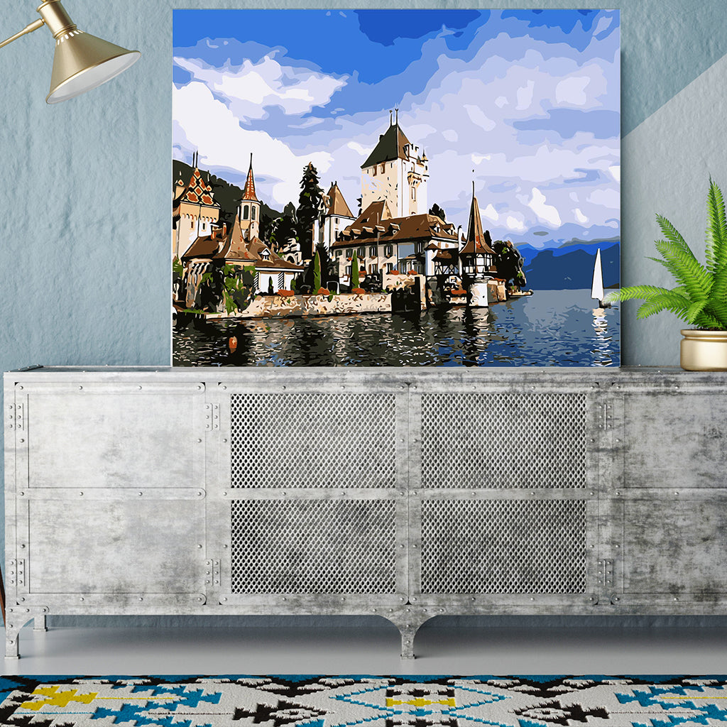 DIY Painting by number kit | House on the sea