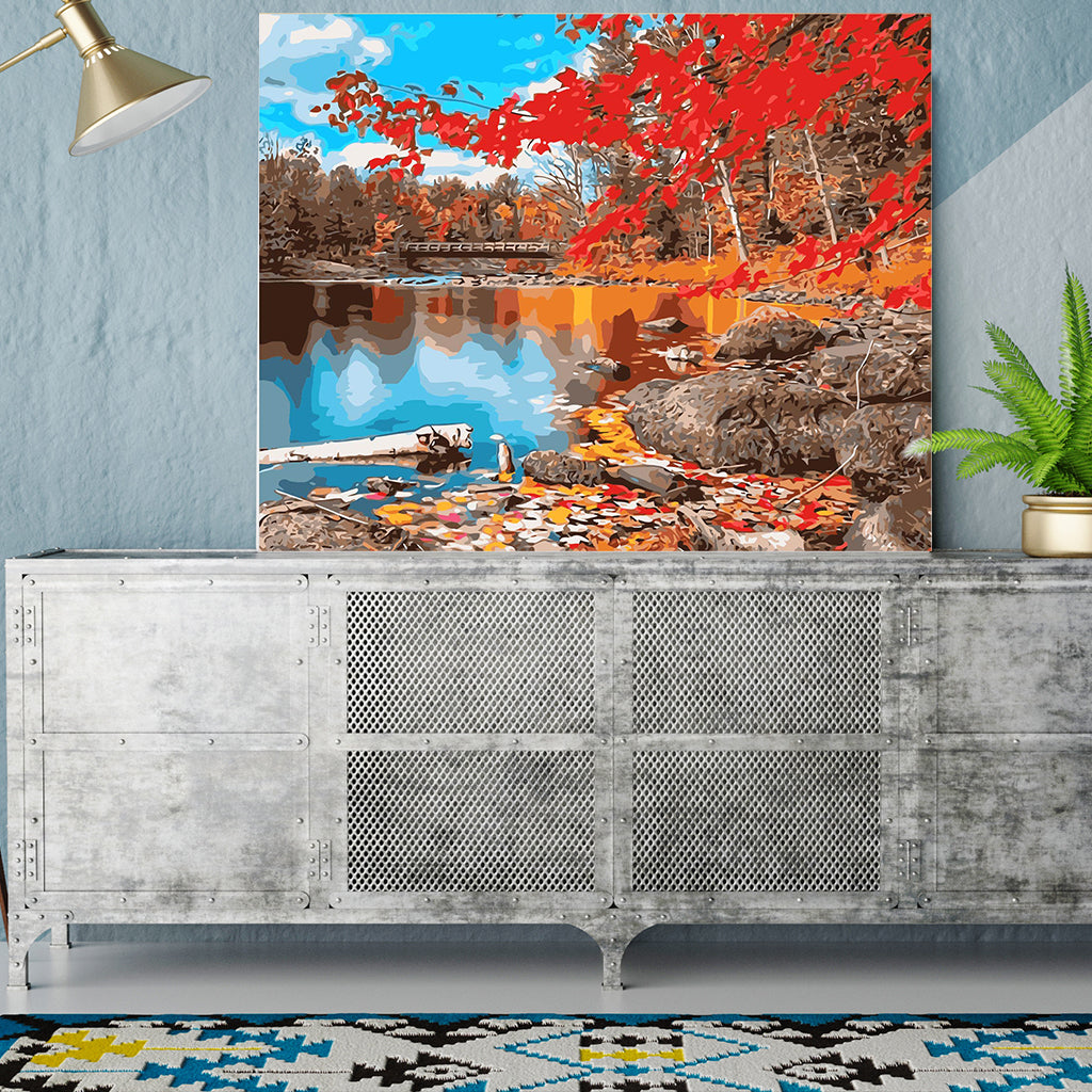 DIY Painting by number kit | Lake scenery