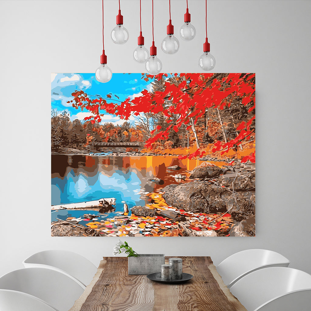 DIY Painting by number kit | Lake scenery
