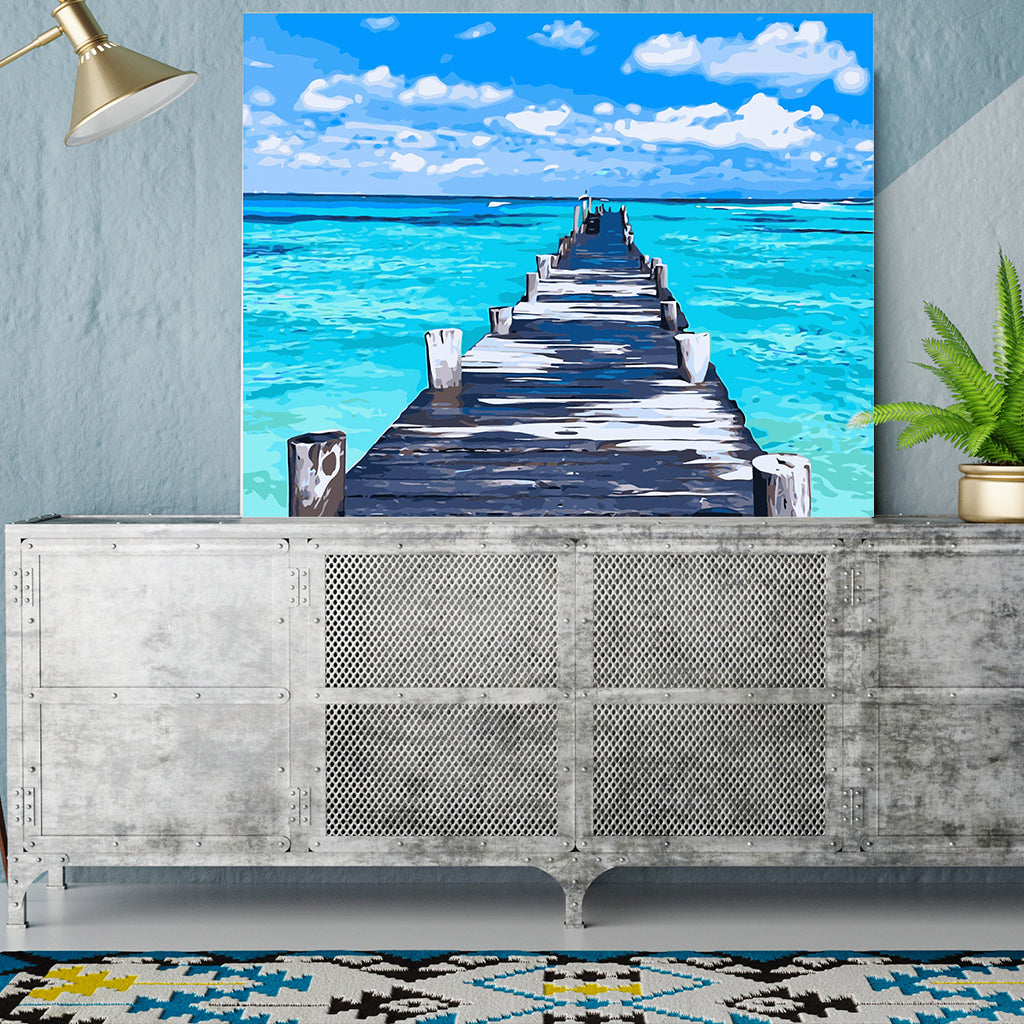 DIY Painting by number kit | Plank road by the sea