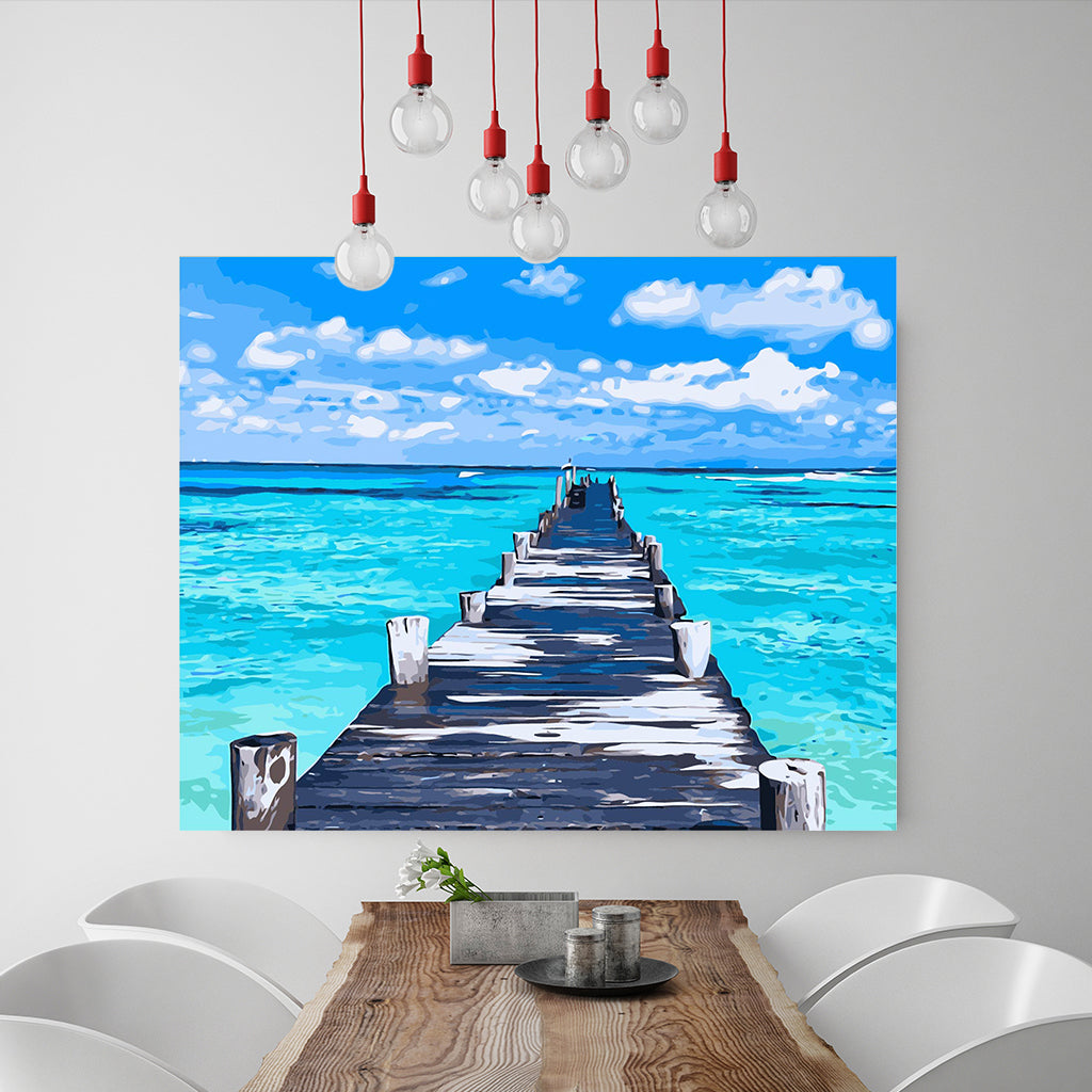 DIY Painting by number kit | Plank road by the sea