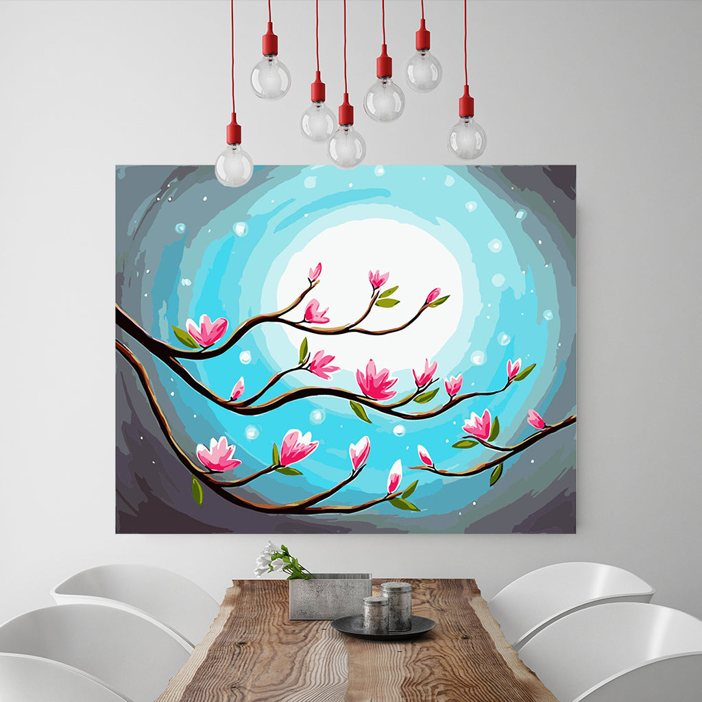 DIY Painting by number kit | Beautiful peach blossom
