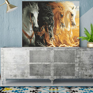 DIY Painting by number kit | Galloping horse