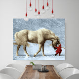 DIY Painting by number kit | White horse and a child