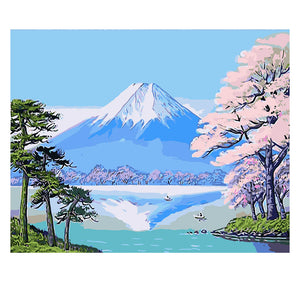 DIY Painting by number kit | Snow mountain