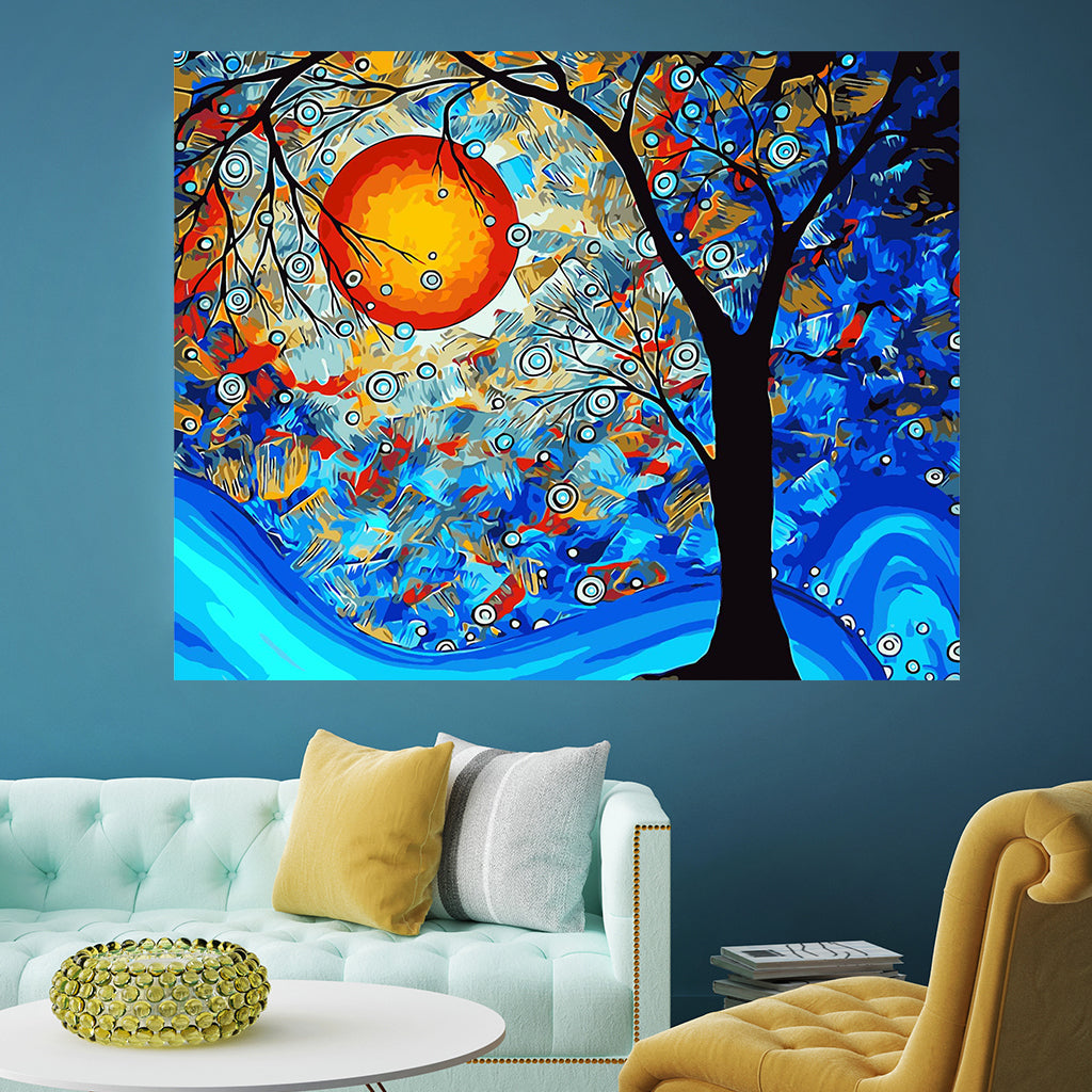 DIY Painting by number kit | Sun tree