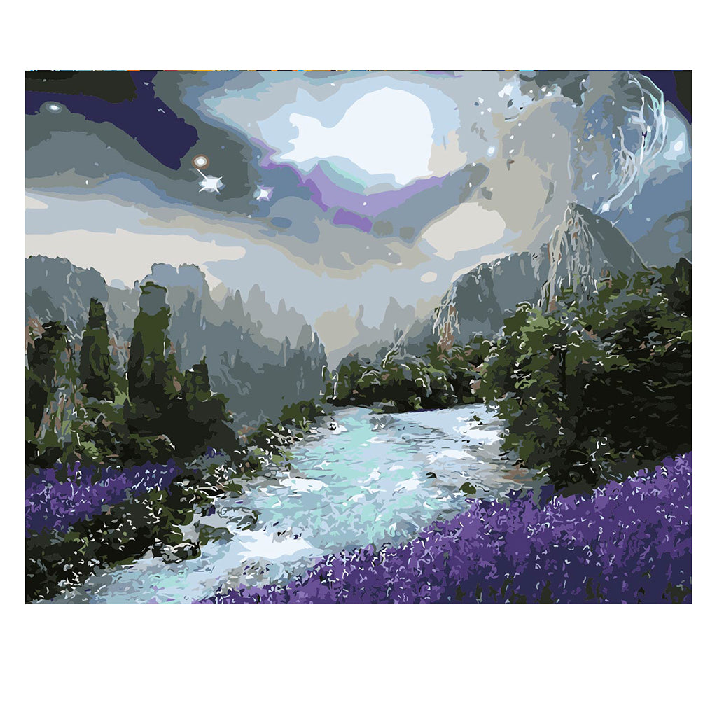 DIY Painting by number kit | Mountain river