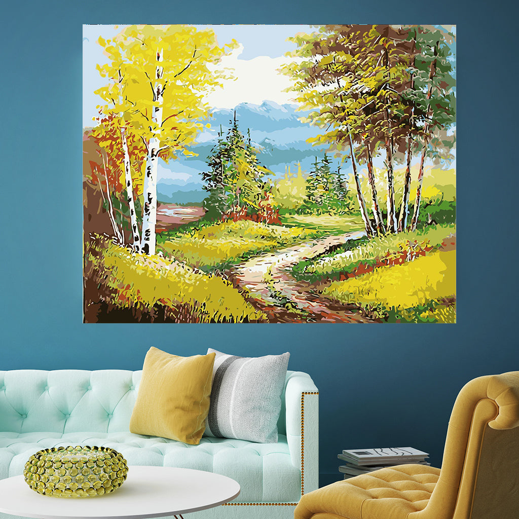 DIY Painting by number kit | Field scenery