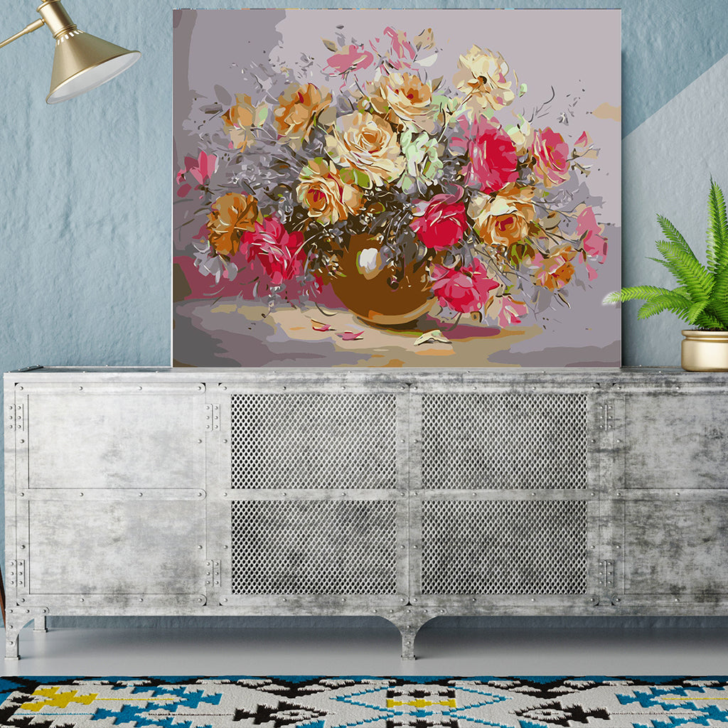 DIY Painting by number kit | Fresh flowers