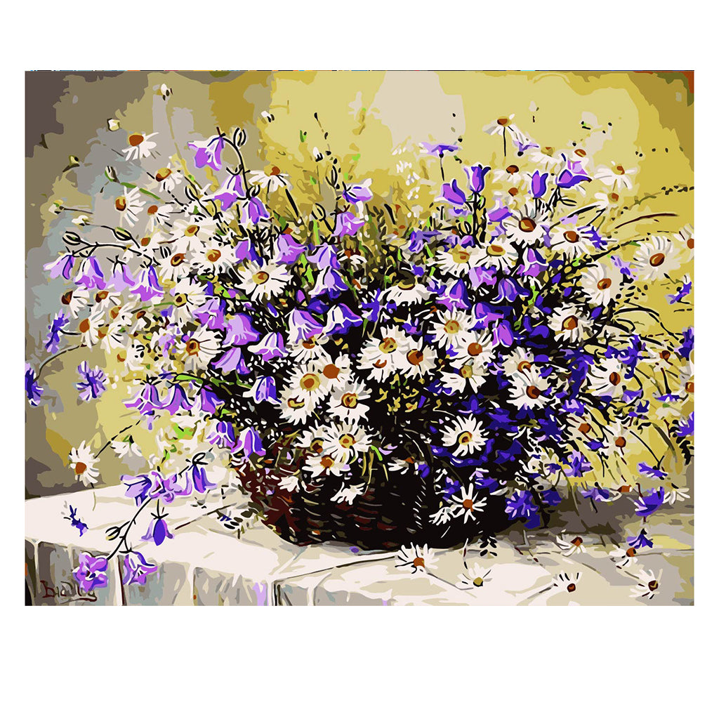 DIY Painting by number kit | White daisy flowers