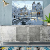 DIY Painting by number kit | Beautiful snow scene