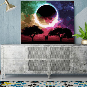 DIY Painting by number kit | Couple under the big moon