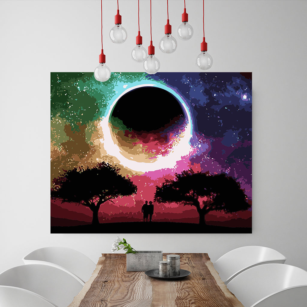 DIY Painting by number kit | Couple under the big moon