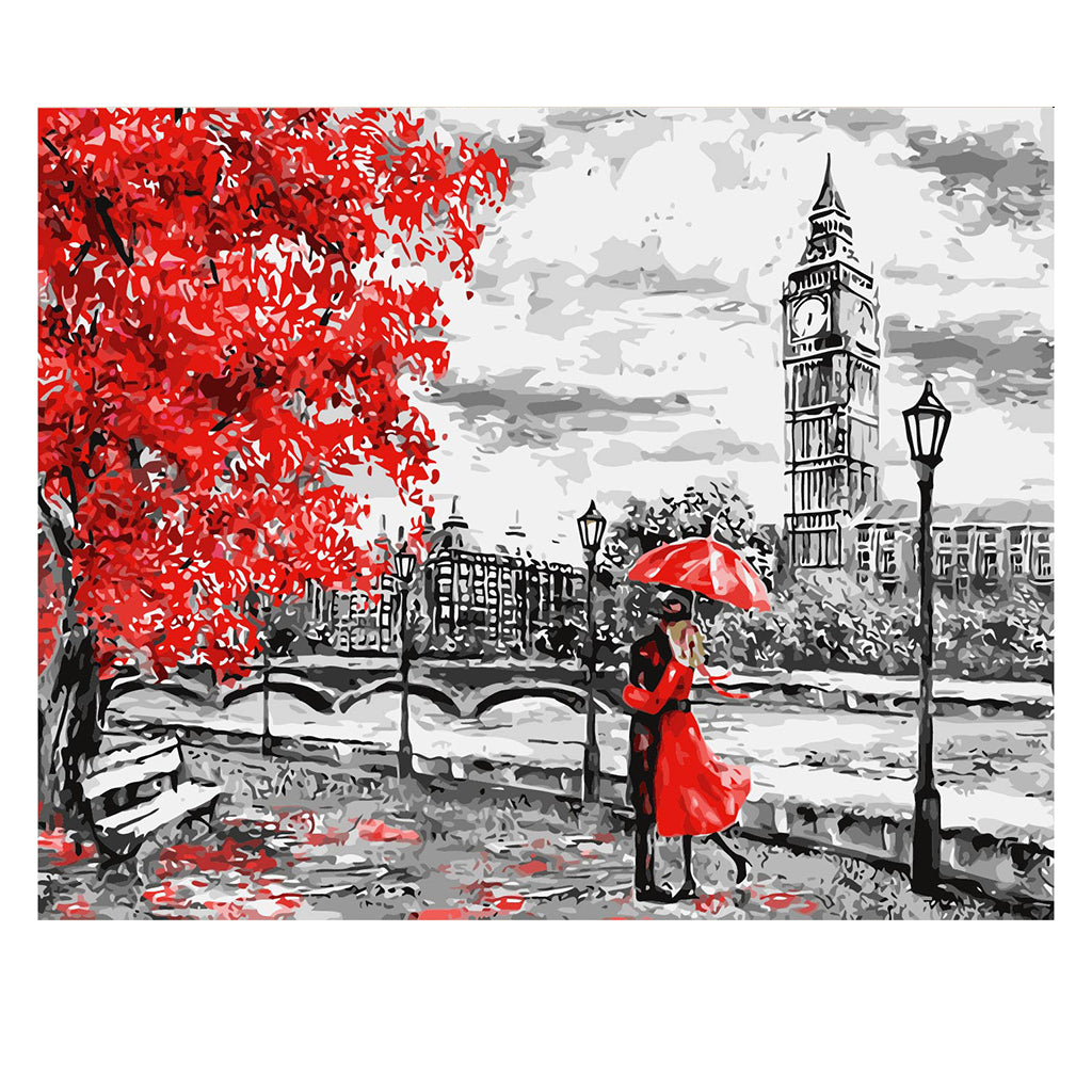DIY Painting by number kit | Couple under the red tree