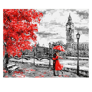 DIY Painting by number kit | Couple under the red tree