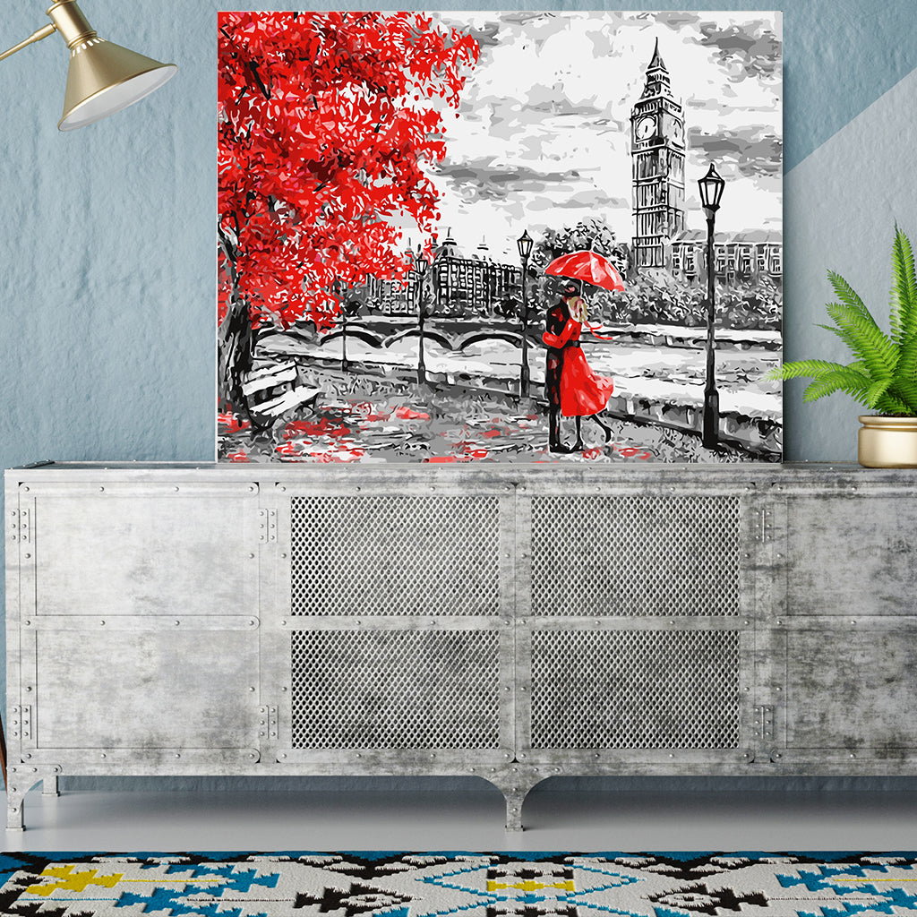 DIY Painting by number kit | Couple under the red tree