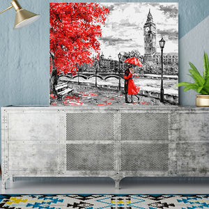 DIY Painting by number kit | Couple under the red tree