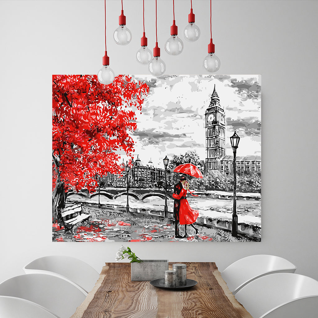 DIY Painting by number kit | Couple under the red tree