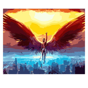 DIY Painting by number kit | Man with big wings