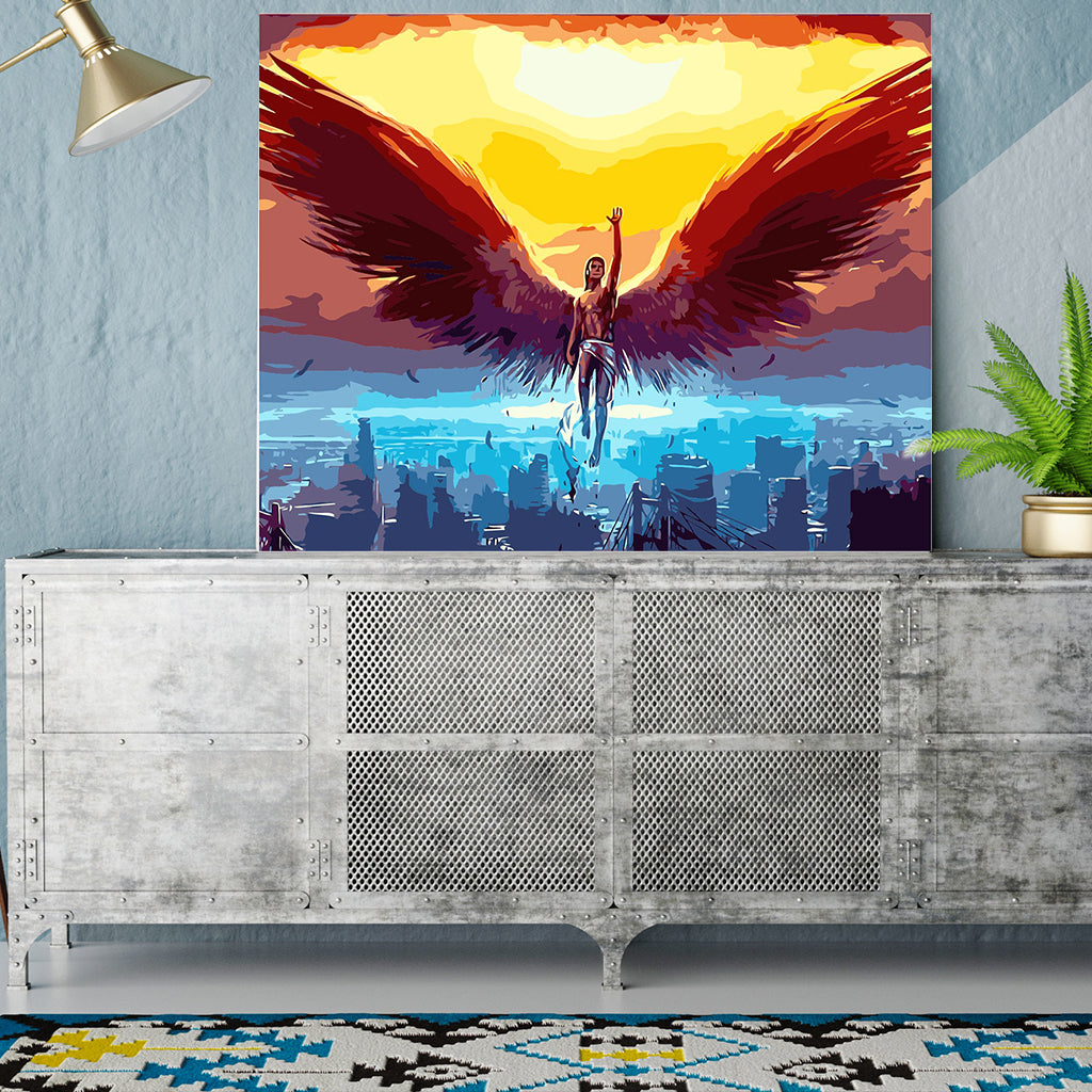 DIY Painting by number kit | Man with big wings