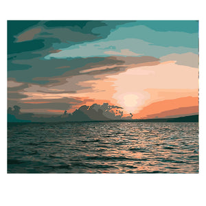 DIY Painting by number kit | Calm lake