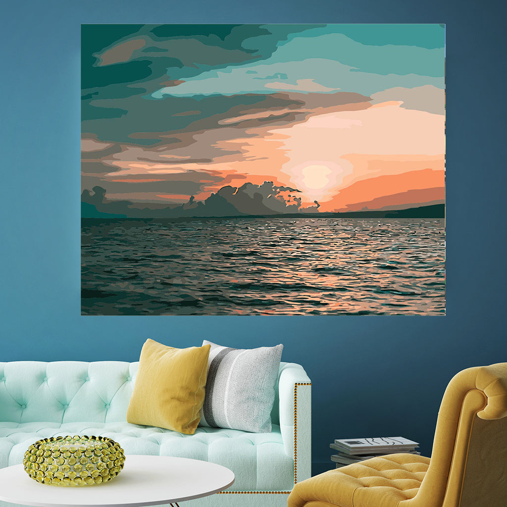 DIY Painting by number kit | Calm lake