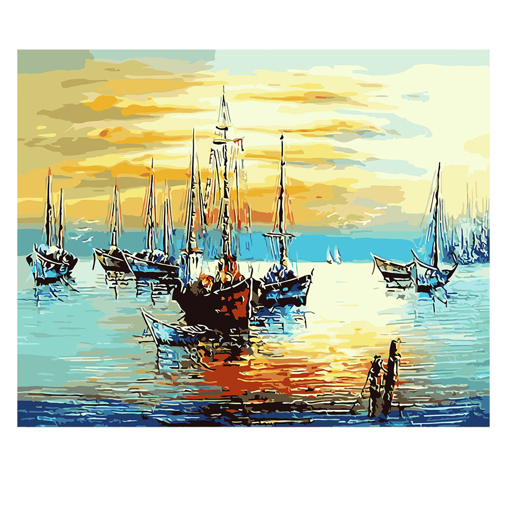 DIY Painting by number kit | Sailboats