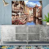 DIY Painting by number kit | Town by the river