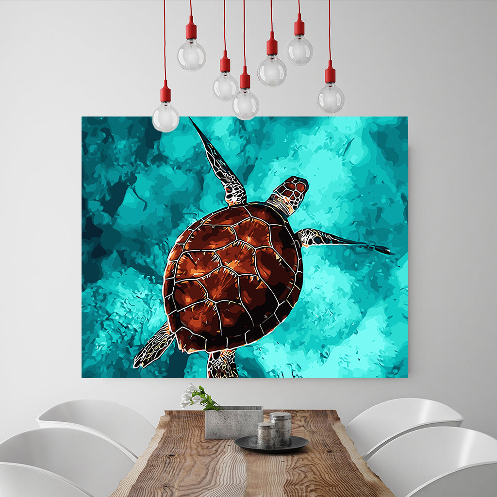 DIY Painting by number kit | Sea turtle