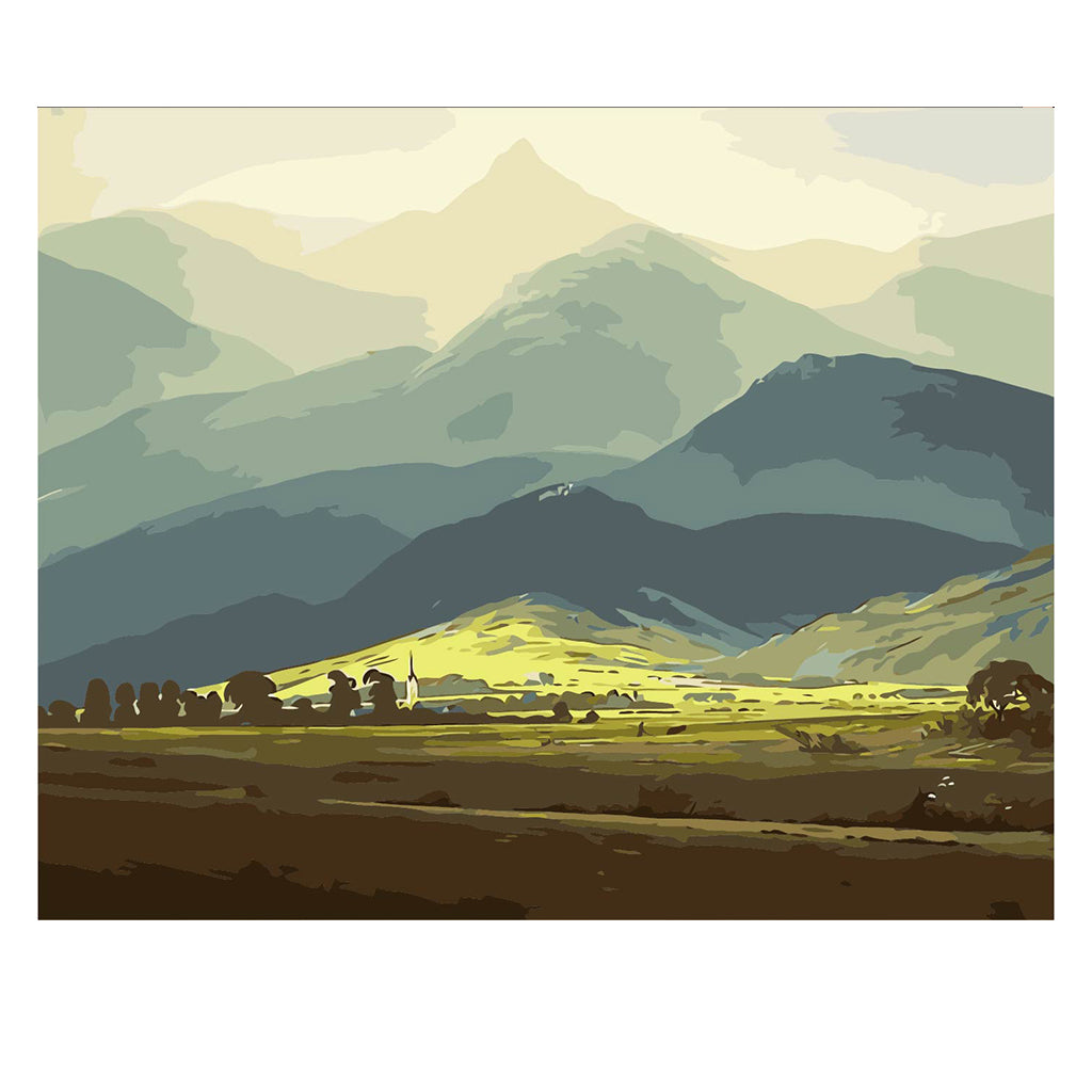 DIY Painting by number kit | Plain landscape