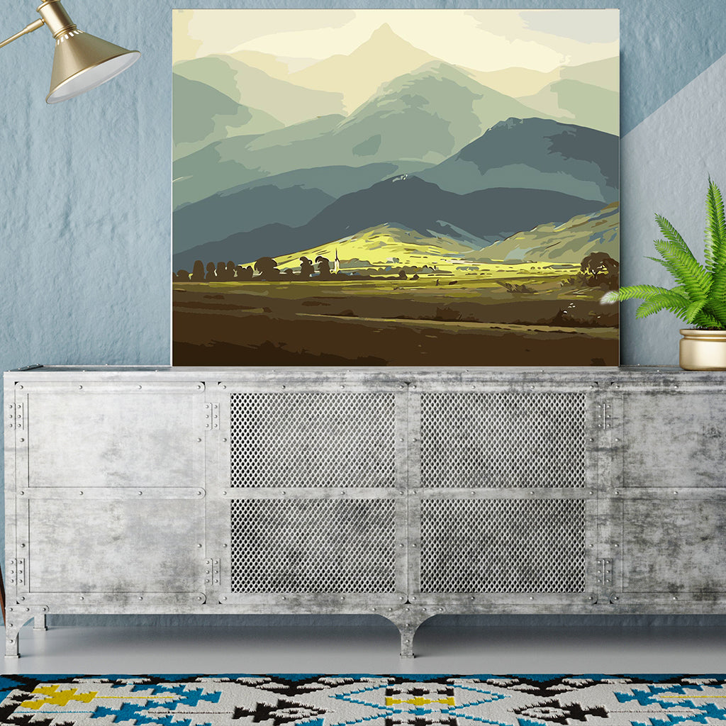 DIY Painting by number kit | Plain landscape