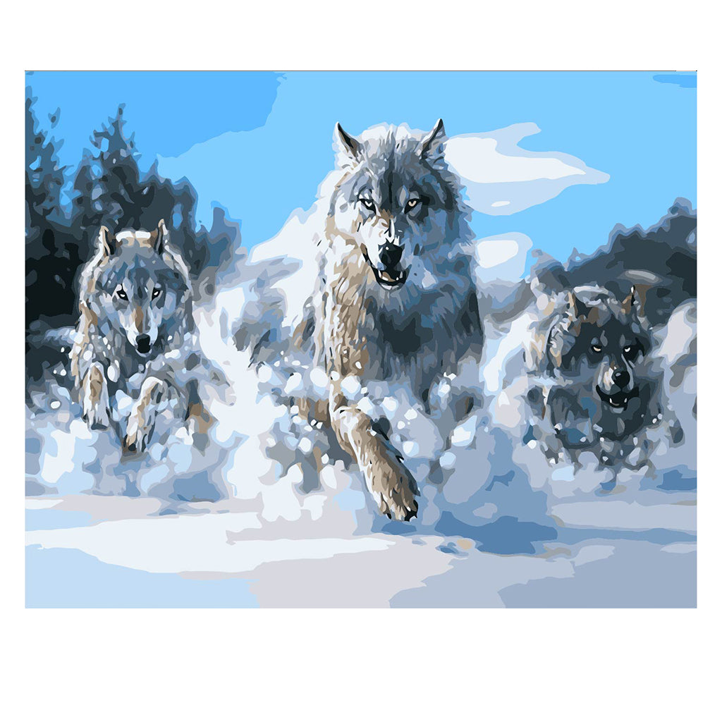 DIY Painting by number kit | Wolves