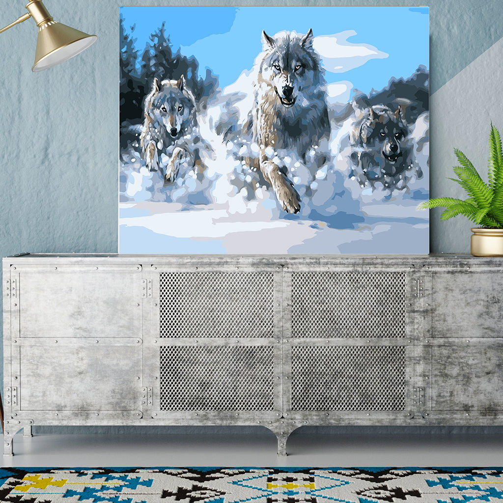 DIY Painting by number kit | Wolves