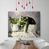 DIY Painting by number kit | Cat on the basket