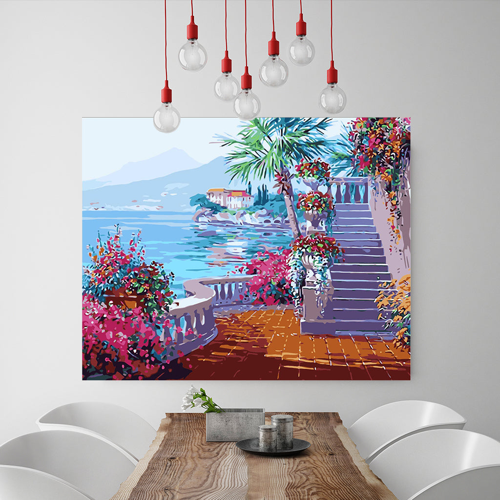 DIY Painting by number kit | Beautiful scenery of the Aegean Sea